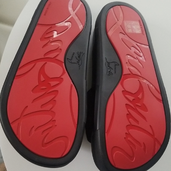 Christian Louboutin Black Velvet Sandals - Picture 3 of 5